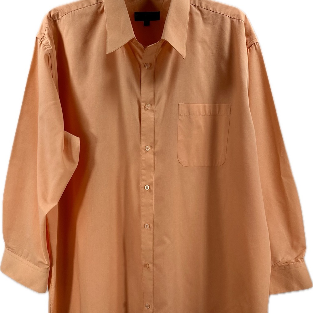 Daniel Ellissa Men's Dress Shirt Orange Convertible Cuffs Size 19.5 34/35